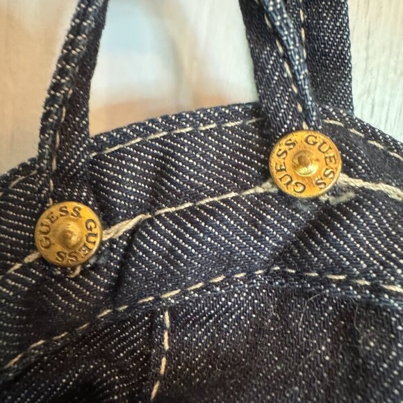 Guess Jeans Y2K Denim Lace Up Back Corset Bodycon Bustier Mini Dress Size 1 XS - Picture 7 of 16